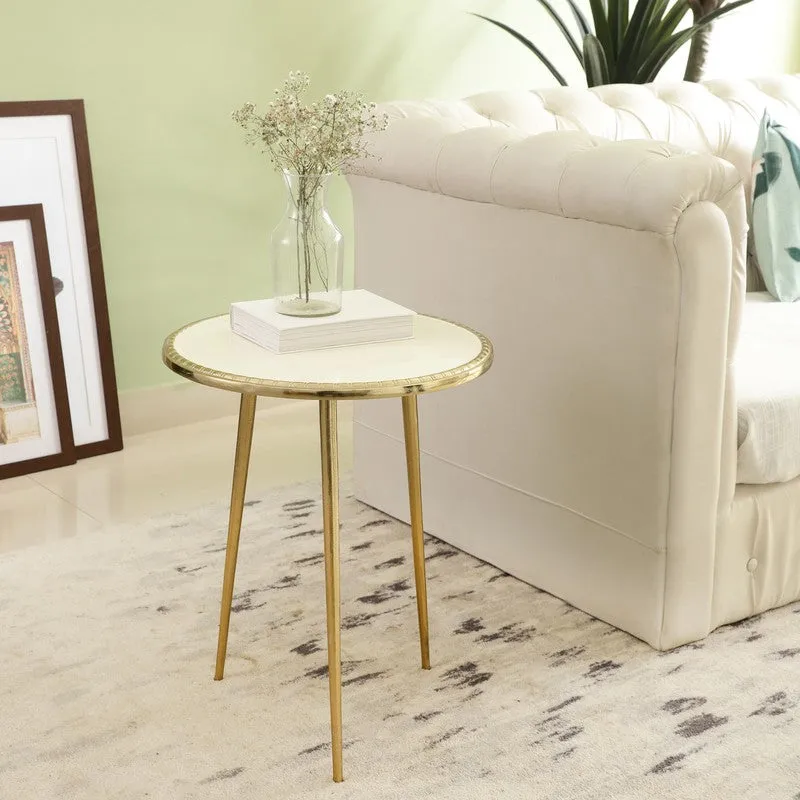 Crown Design Aluminum Side Table - Gold media 1