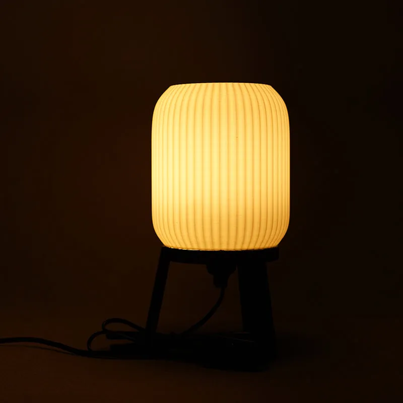 Sustain Aura 3D Printed Table Lamp - White,Black media 3