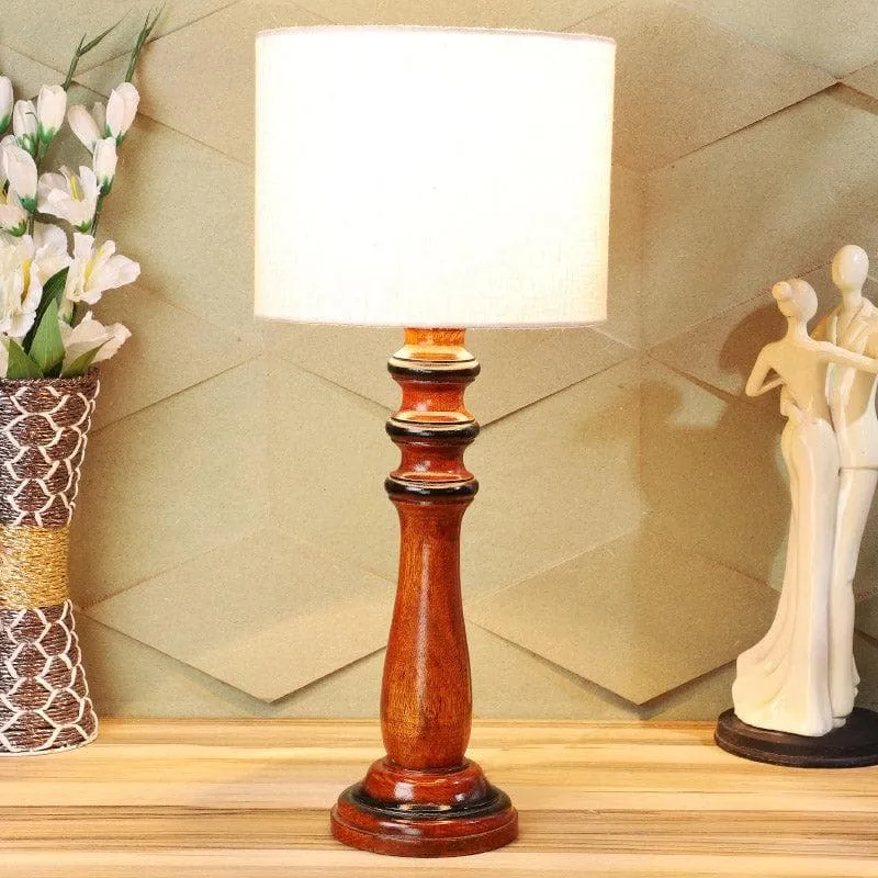 Sorar Rene Fabric Table Lamp - White,Brown media 1