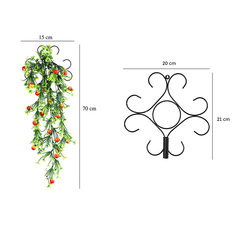 Faux Apple Vine With Metal Wall Stand media 5