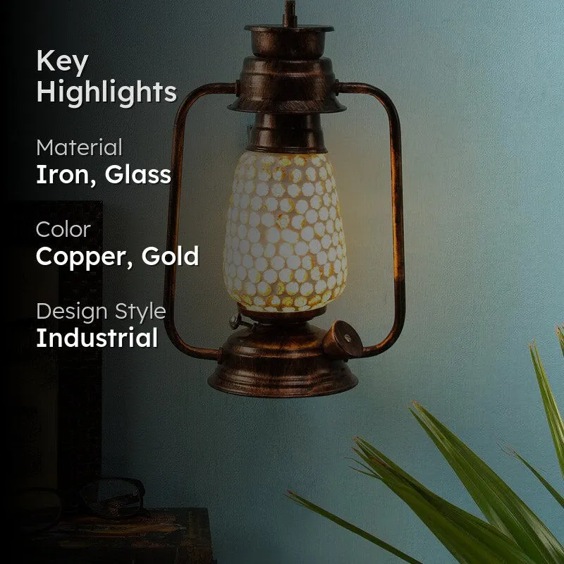 Navina Mosaic Lantern Iron Wall Lamp - Copper media 2