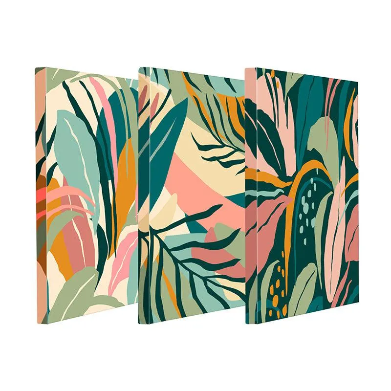 Pastel Jungle Wall Painting - Set Of Three media 3