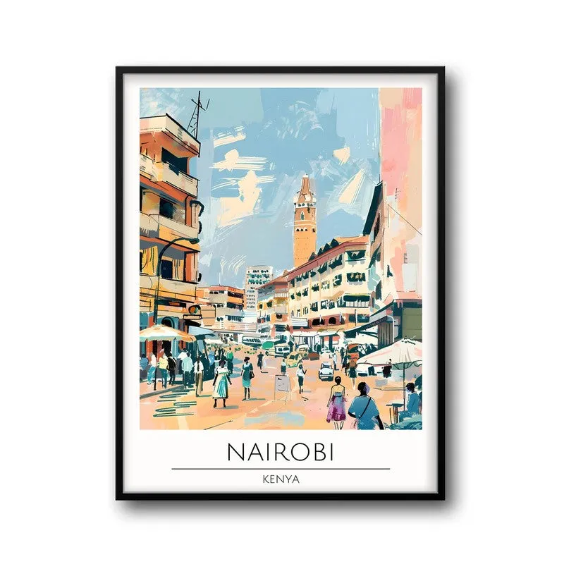 Vintage Nairobi Framed Canvas Wall Painting media 5