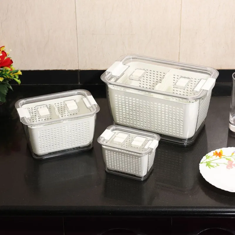 FreshLock White Clear PET Container (480 mL/1700 mL/4500 mL) - Set of Three media 1
