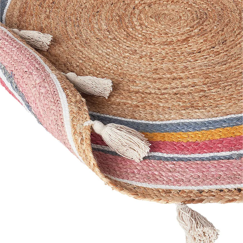 Pink Rustica Braided Jute Area Rug media 5