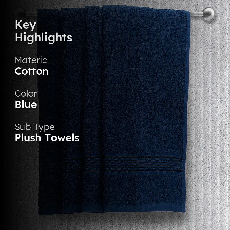 Eva Quick Dry Hand Towel (Navy Blue) - Set Of Four media 2