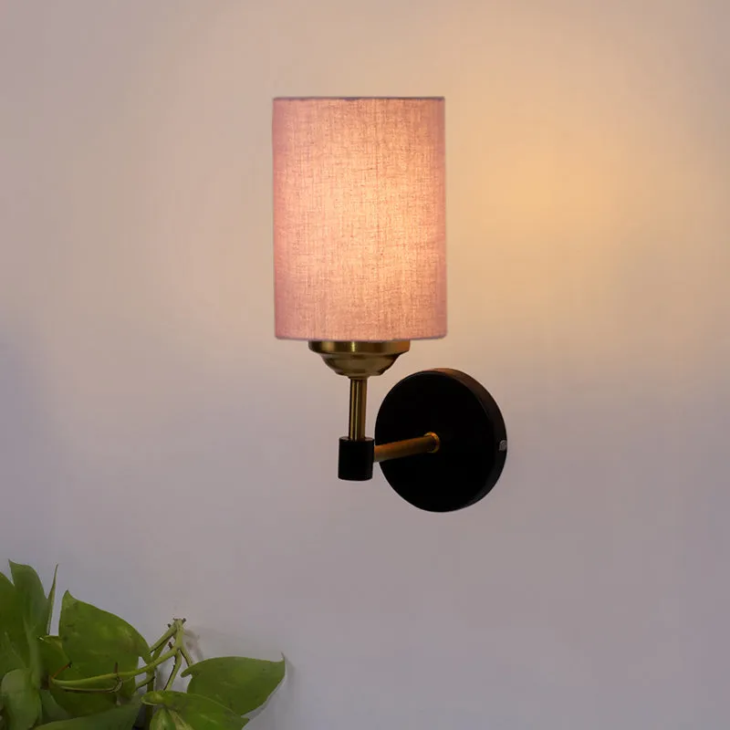 Sienna Sleek Steel & Cotton Wall Lamp - Beige media 1