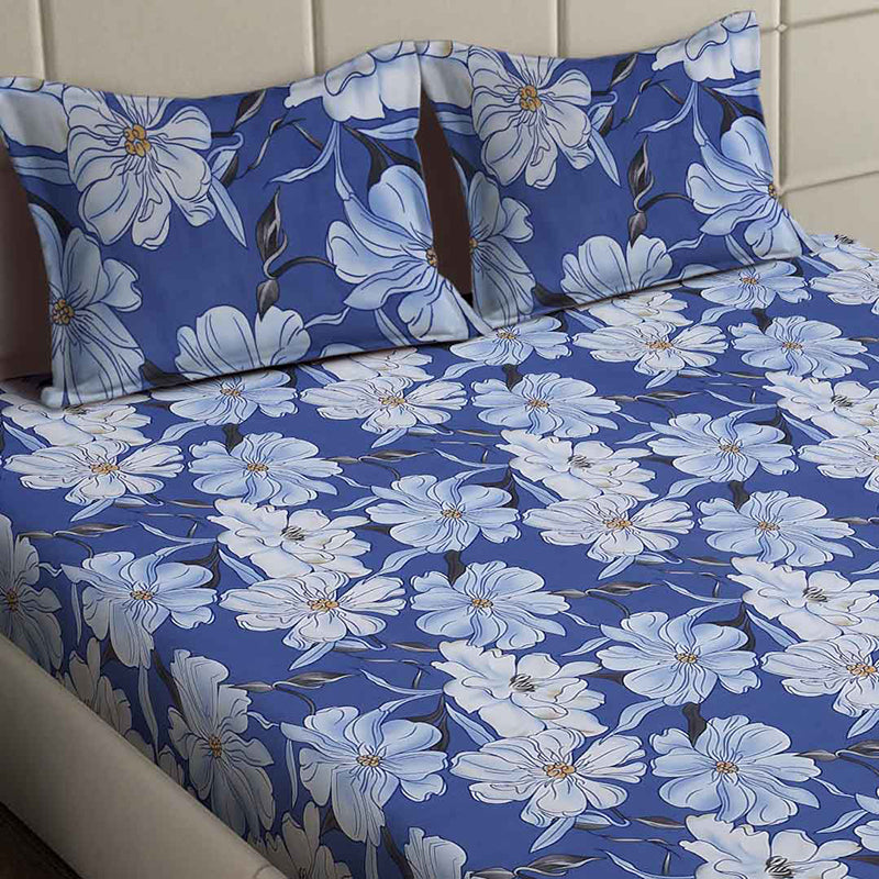 Frosty Petals Floral Bedsheet - 130 GSM media 4