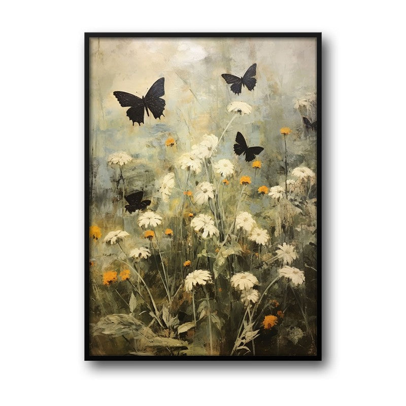 Black & White Butterfly Wall Art - Black Frame media 5