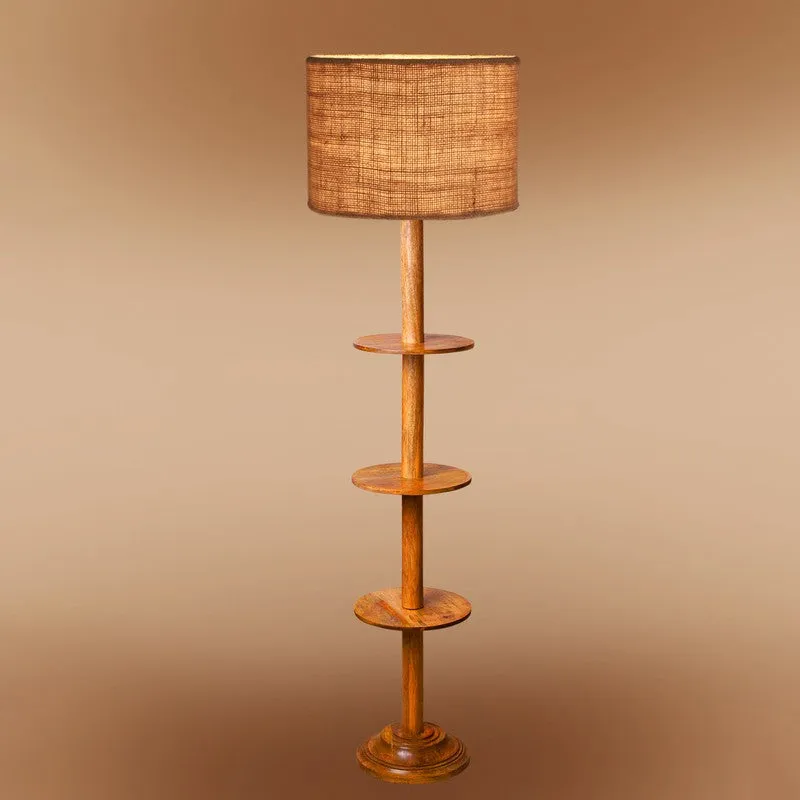LumiCrate Tower Wooden Floor Lamp - Beige media 6