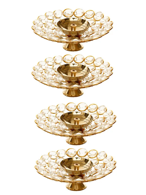 Vintara Festive Brass Diya - Set Of Four media 4
