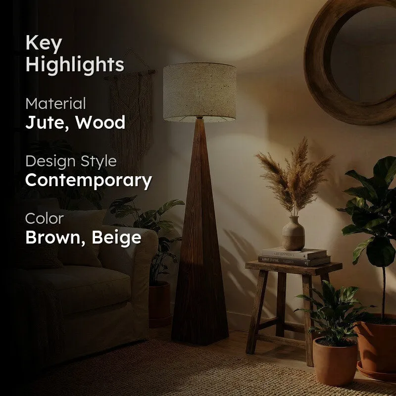 Gloriana Jute and Wood Floor Lamp media 2