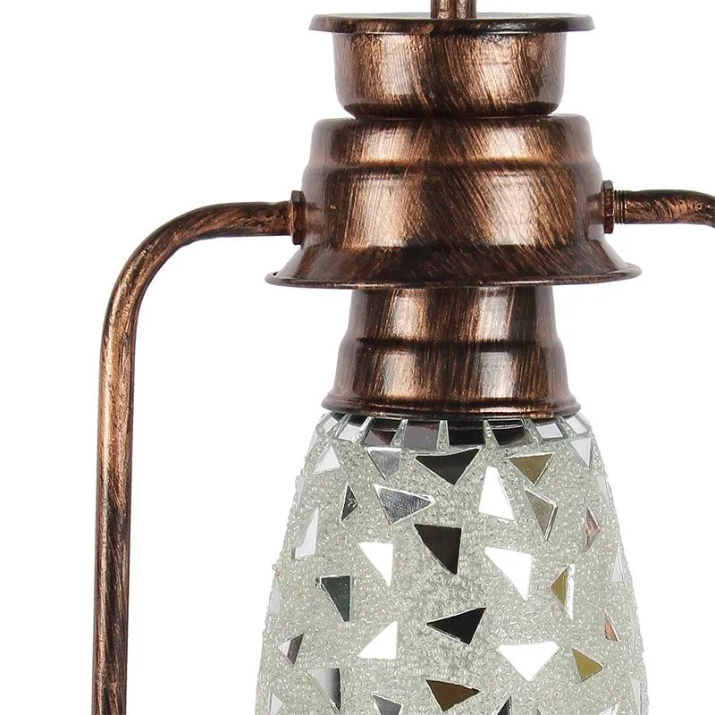 Dvija Mosaic Lantern Iron Table Lamp - Silver,Copper media 3