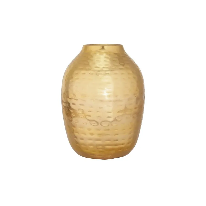 Petal Cascade Metal Vase -Gold media 3