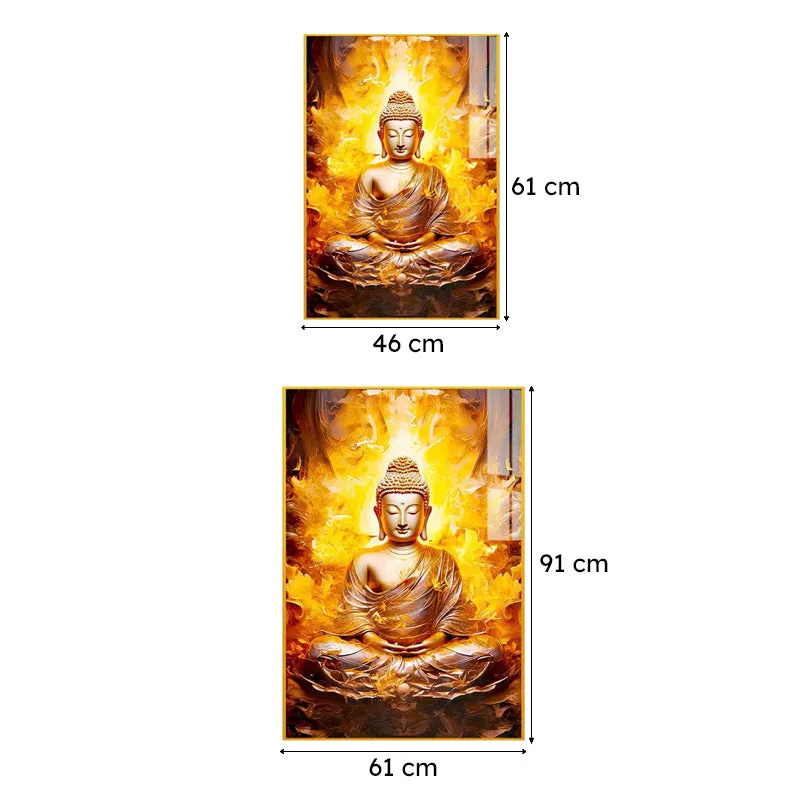 Fire Of Enlightenment Spiritual Canvas Wall Art With Frame - Gold media 7