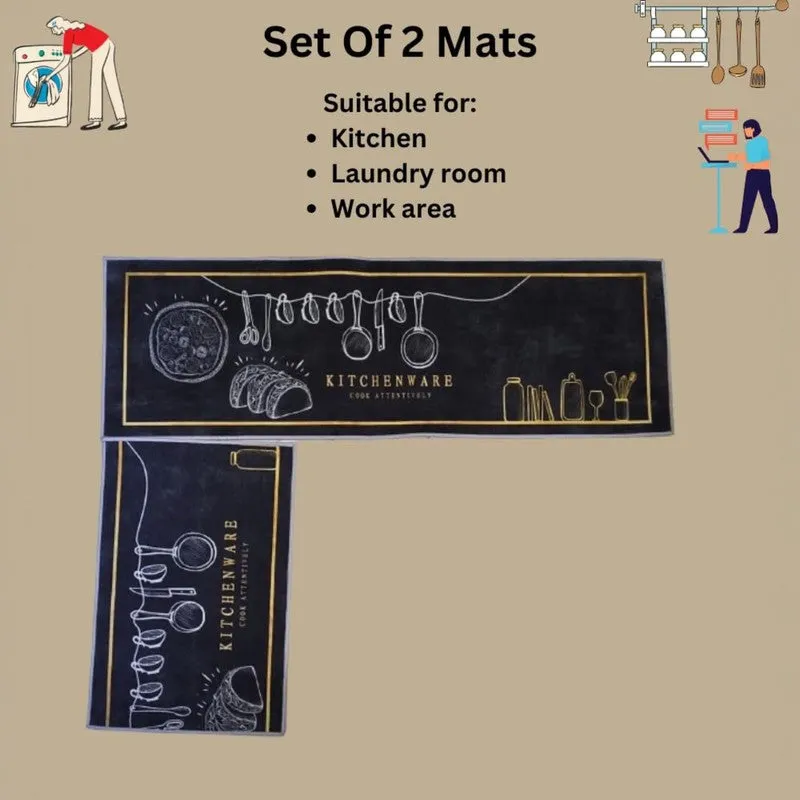 Chef Ease Glace Cotton/Microfiber Kitchen Mats - Set of Two media 6