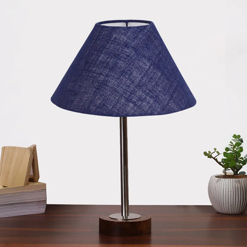 Sienna II Rodin Wooden Table Lamp - Blue,Silver,Brown media 3
