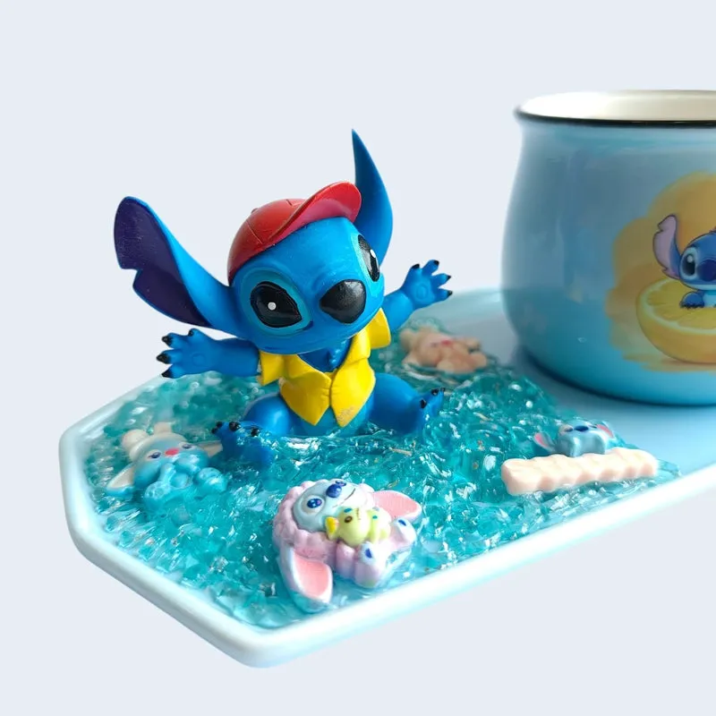 Citrus Splash Stitch Ceramic Coffee Mug With Tray (180 mL) - 6