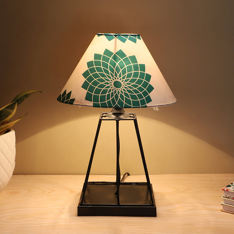 Akari Aeon Printed Metal Table Lamp - Green,Black,White