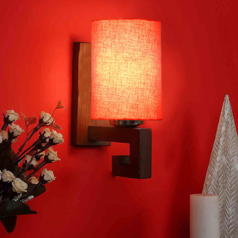 Sienna Cylindrical Wooden Wall Lamp