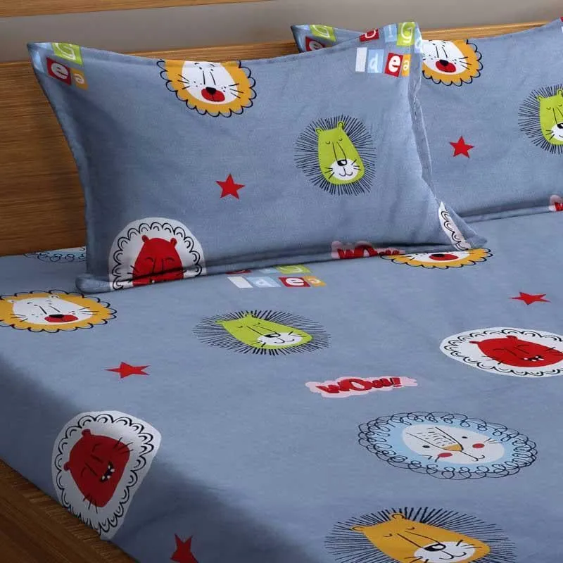 Lion Buddies Printed Microfiber Bedsheet - 130 GSM media 5