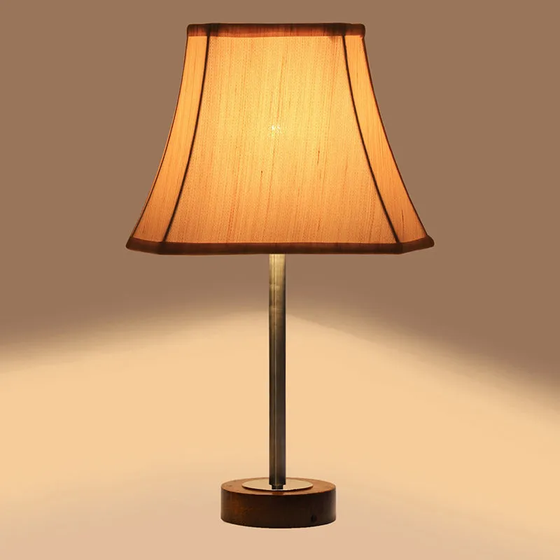 Ceylon Rodin Wooden Table Lamp - OffWhite,Silver,Brown media 6