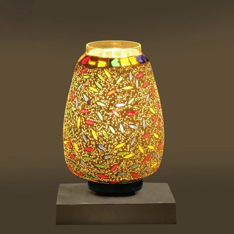 Sparkora Glass Table Lamp With Wooden Base - Multicolor media 8