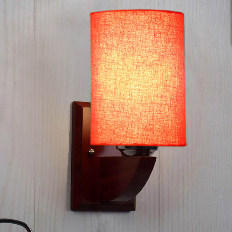Ambera Cylindrical Wooden Wall Lamp
