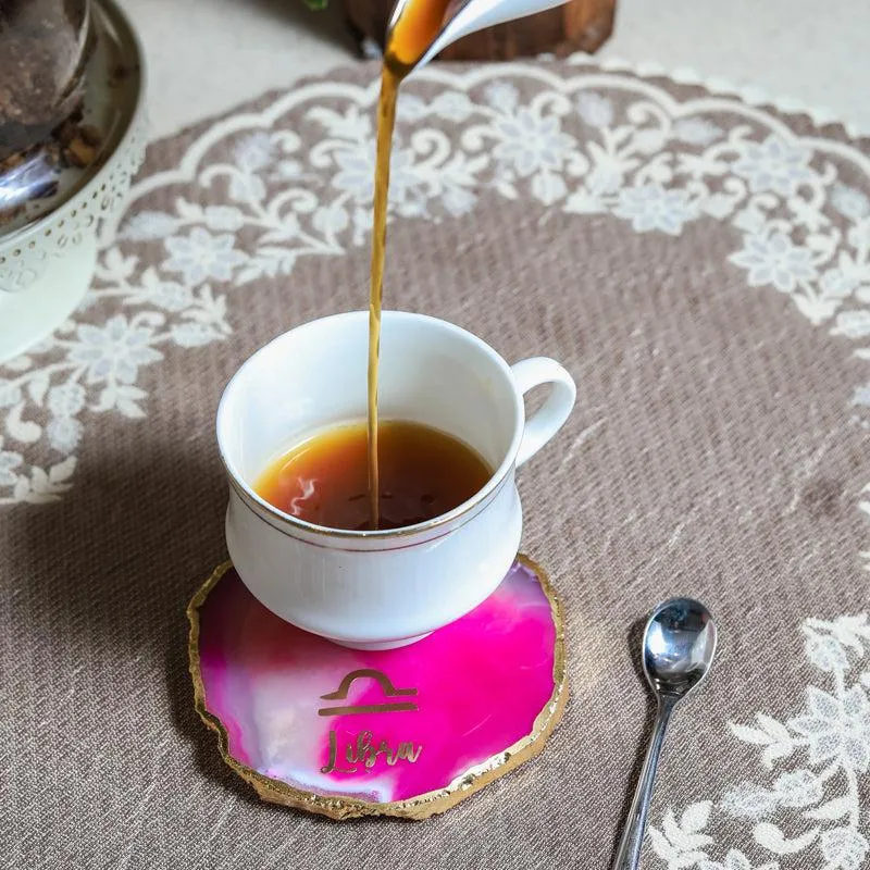 Libra Agate Coaster - Pink media 1