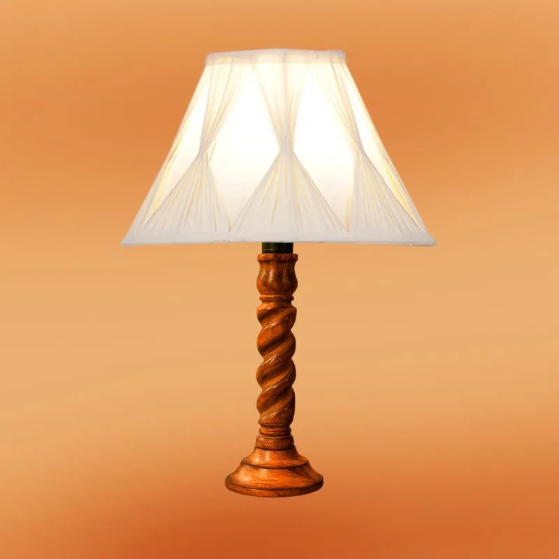 Elvane Elvo Wooden Table Lamp - Ivory media 6