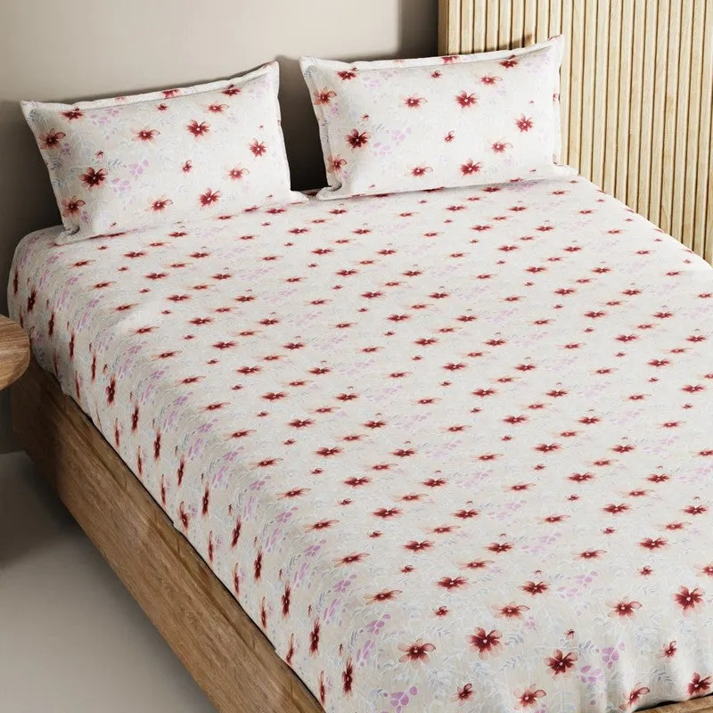 Nyric Cotton Bedsheet (Peach) - 144 TC media 4