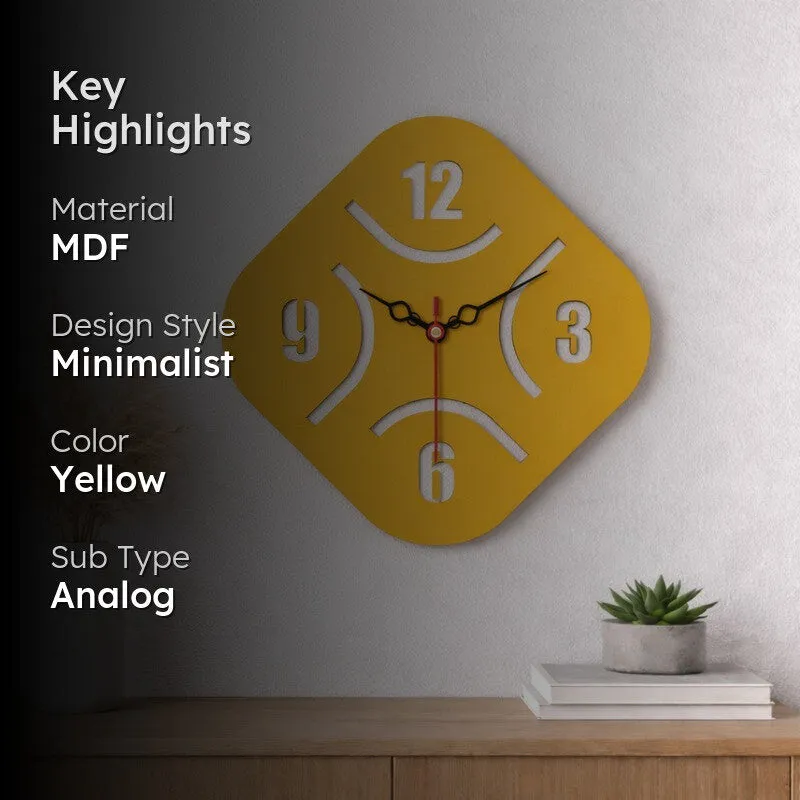 Diamond Frame Wooden Wall Clock media 2