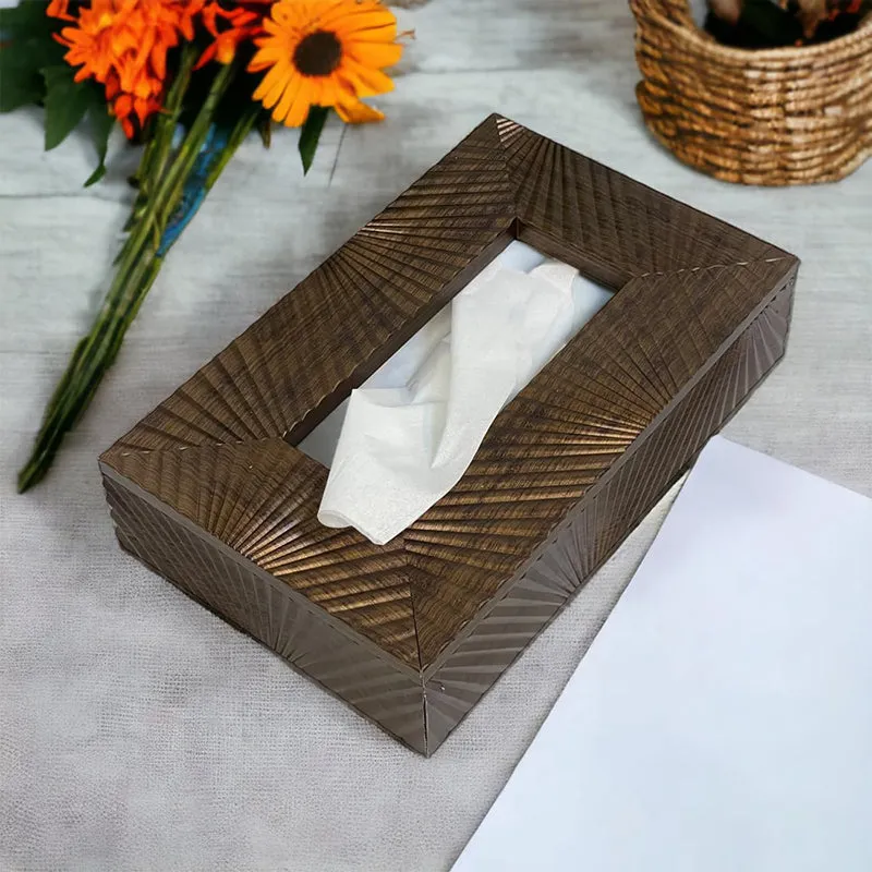 Stripe Stride Tissue Box - Brown media 3