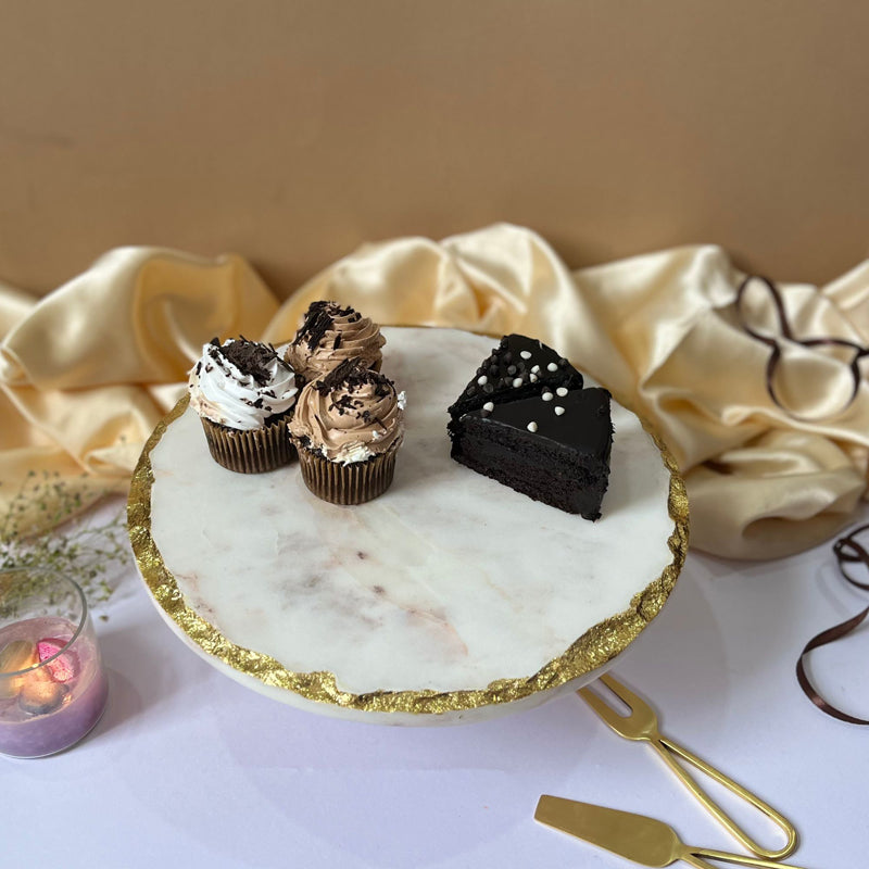 Evie Marble & Wooden Cake Stand media 4