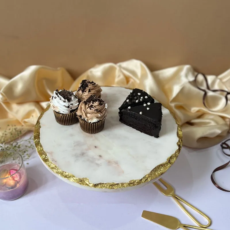 Evie Marble & Wooden Cake Stand media 4