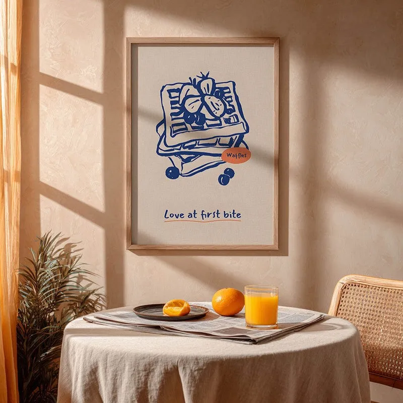 Blue Palette Archival Canvas Wall Art - Brown media 4