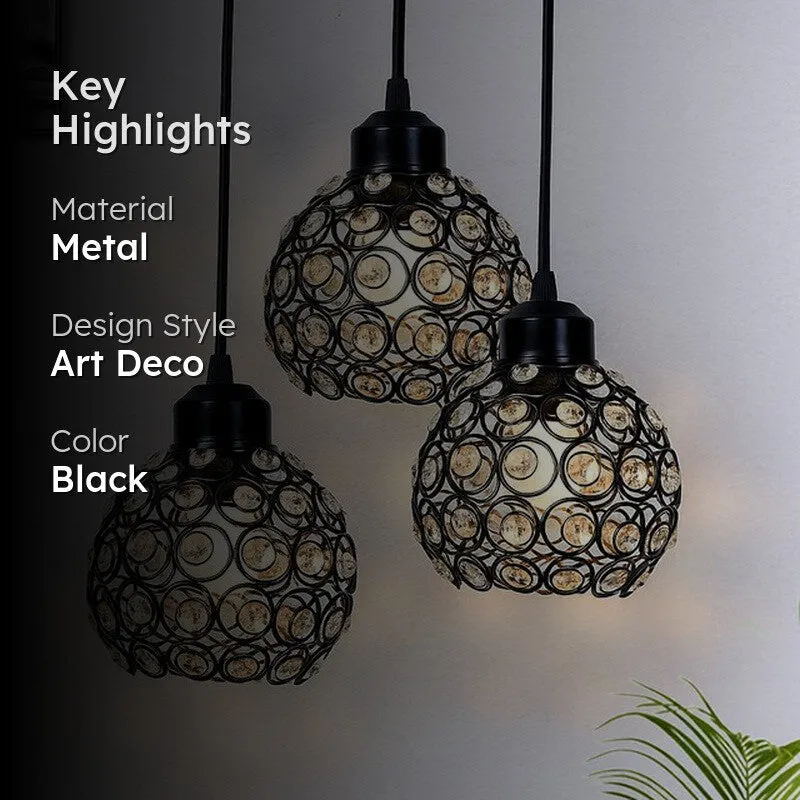 Lousie Crystal Ceiling Lamp - Black media 2