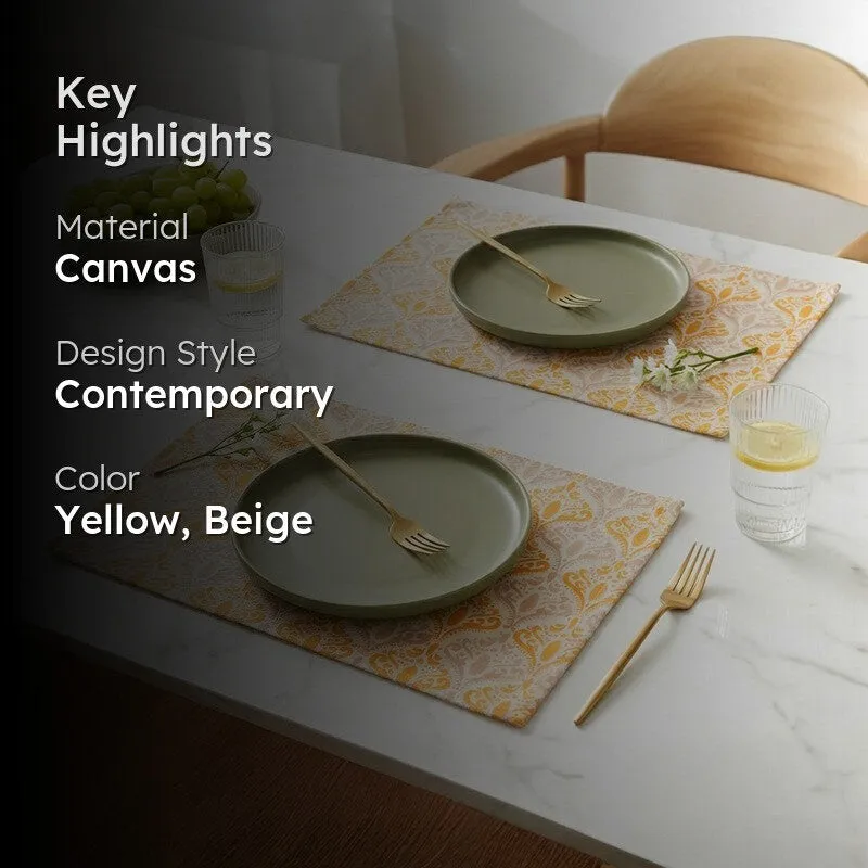 Yellow Prism Weave Canvas Table Mats - Set Of Two media 2