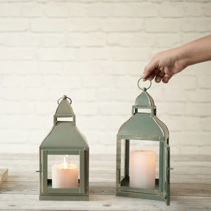 Vilara Lantern Tealight Candle Holder (Green) - Set Of Two media 1