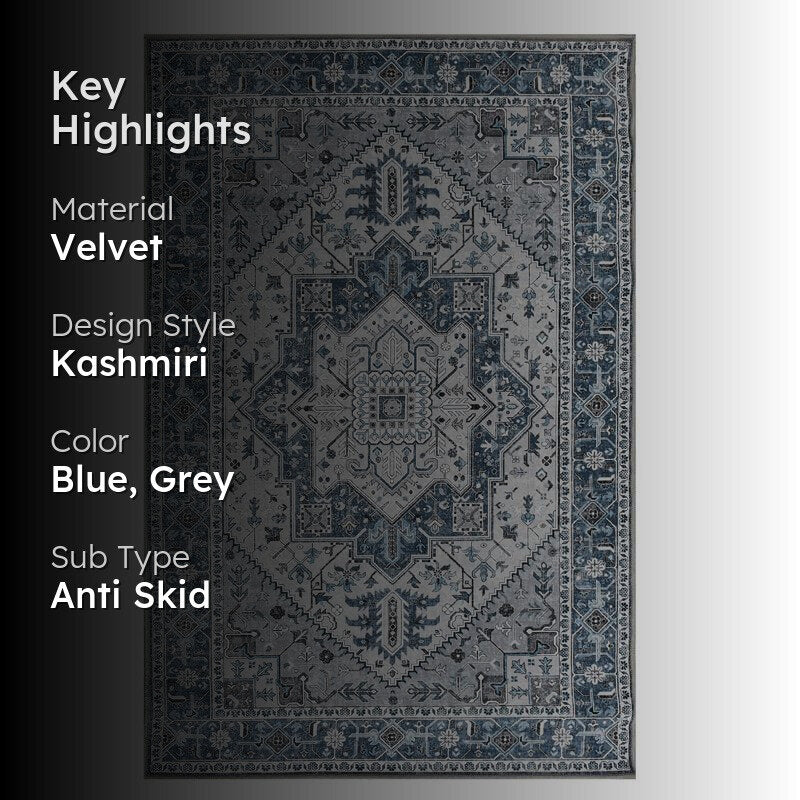 Zivar Velvet Rectangle Anti-Skid Carpet media 2