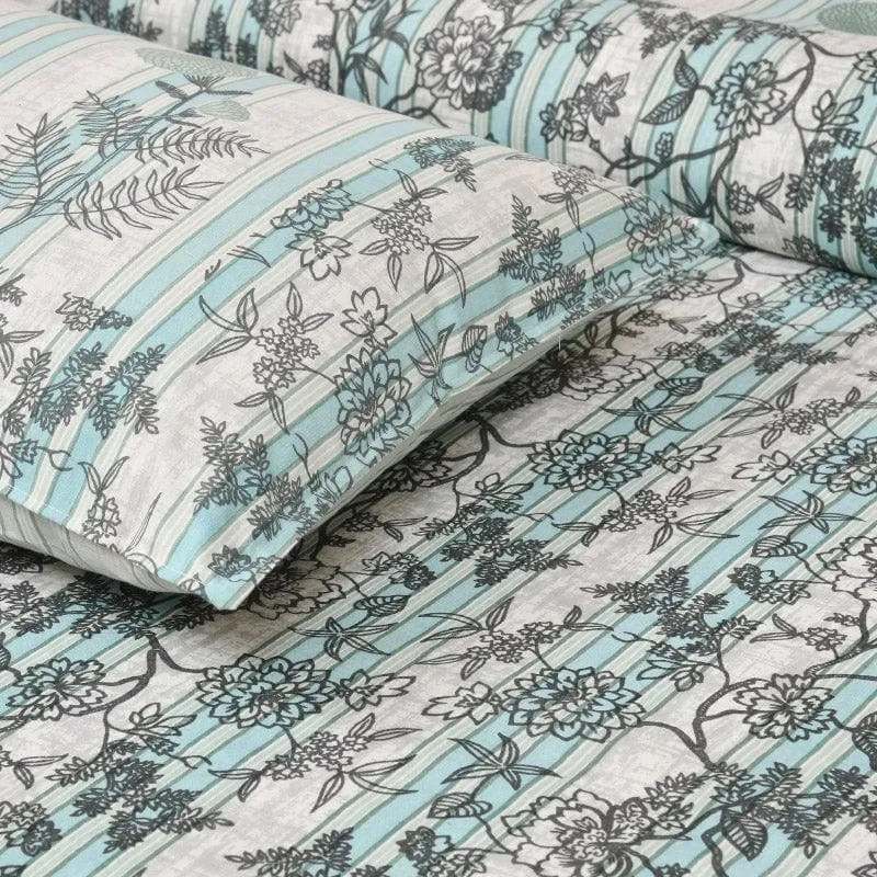 Jamesaari Printed Cotton Bedsheet (Teal) - 160 TC media 3