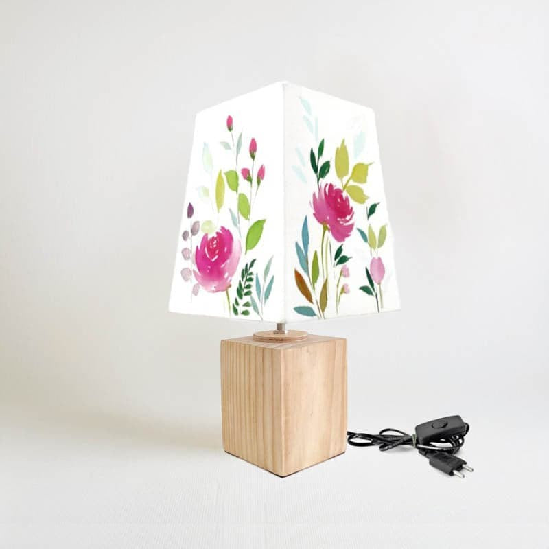Crusta Flora Handpainted Fabric Table Lamp - Multicolor media 5