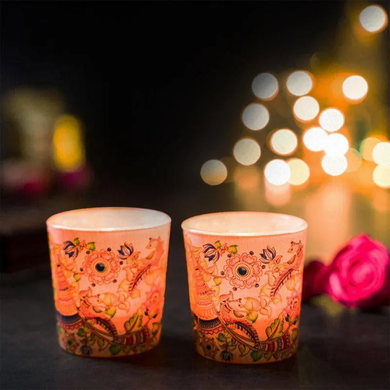 Kalmakari Candle Votive - Set Of Two media 1