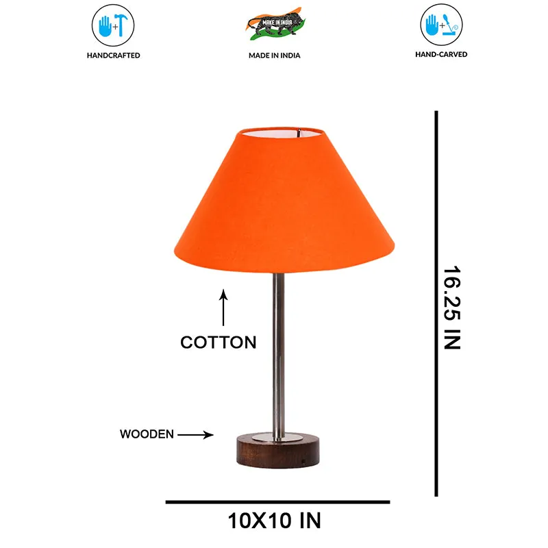 Cotin II Rodin Wooden Table Lamp - Orange,Silver,Brown media 7
