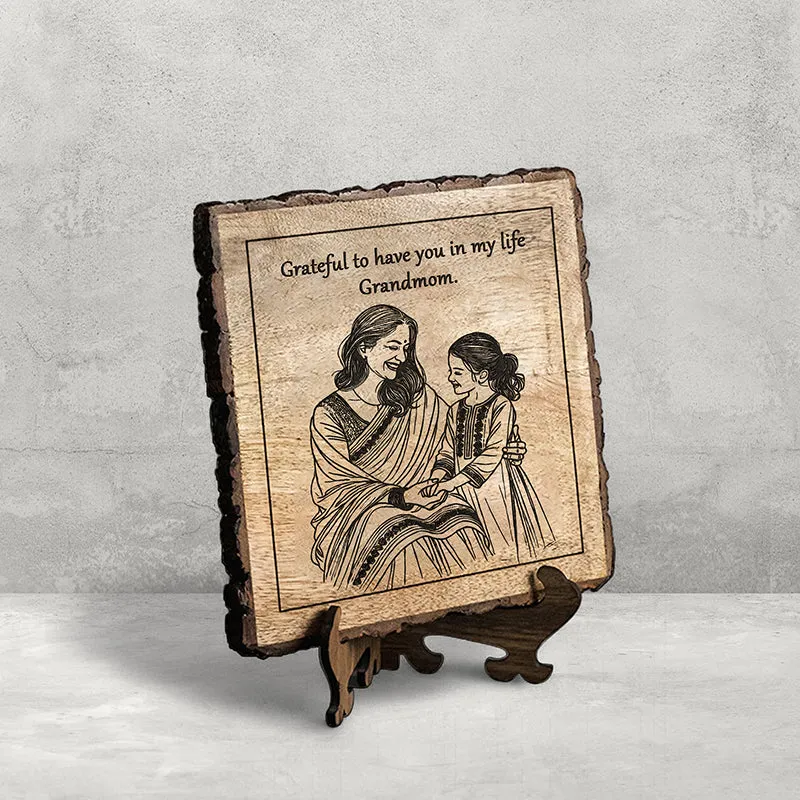 Grateful To Grandma Wood Showpiece - Square media 3