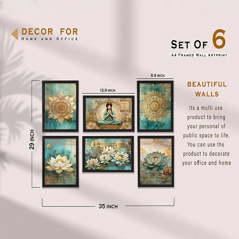 Lotus & Meditation Wall Art - Set Of Six media 10