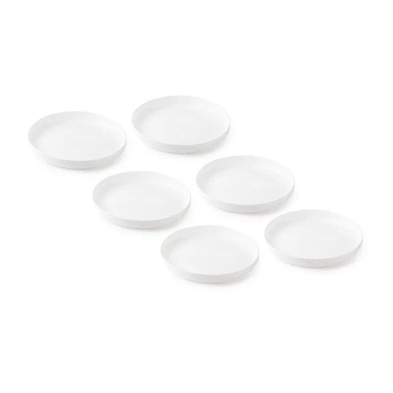 SnackBloom Opalware Glass (Small) Quarter Plates - Set of Six - 6