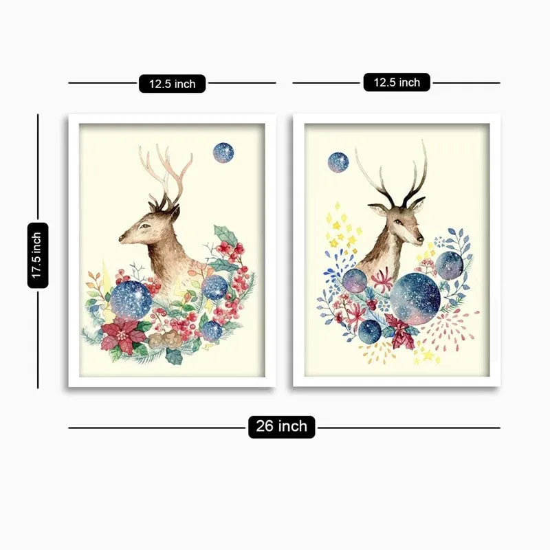 DeerMuse Paper Wall Painting With MDF Frame - Set Of Two media 9