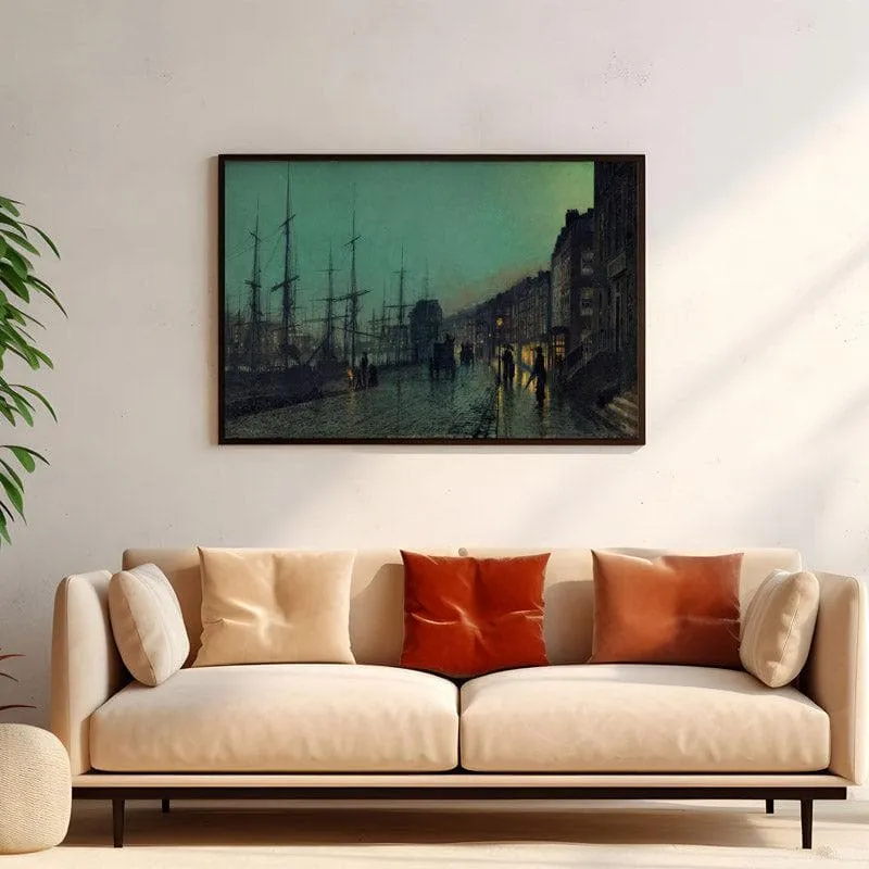 Shipping On The Clyde By John Atkinson Grimshaw - Black Frame media 4