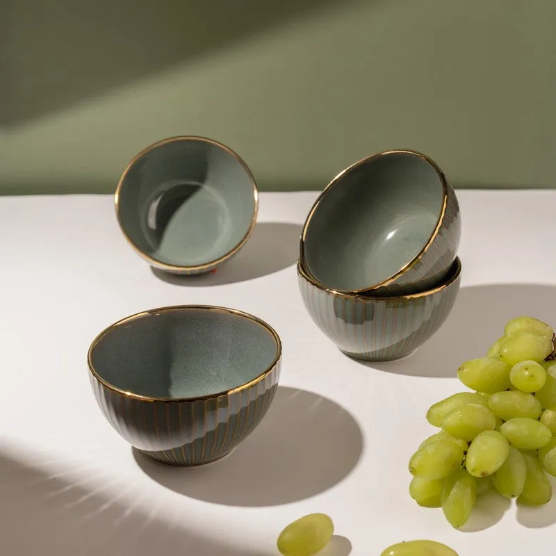 Ornella Soup Bowls (Green,350 mL Each) - Set Of Four media 1